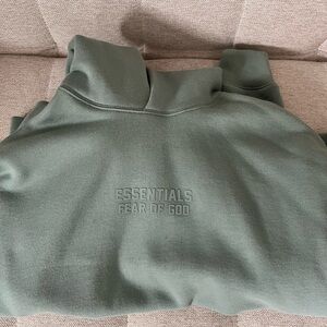 Essentials Fear of God Green Hoodie